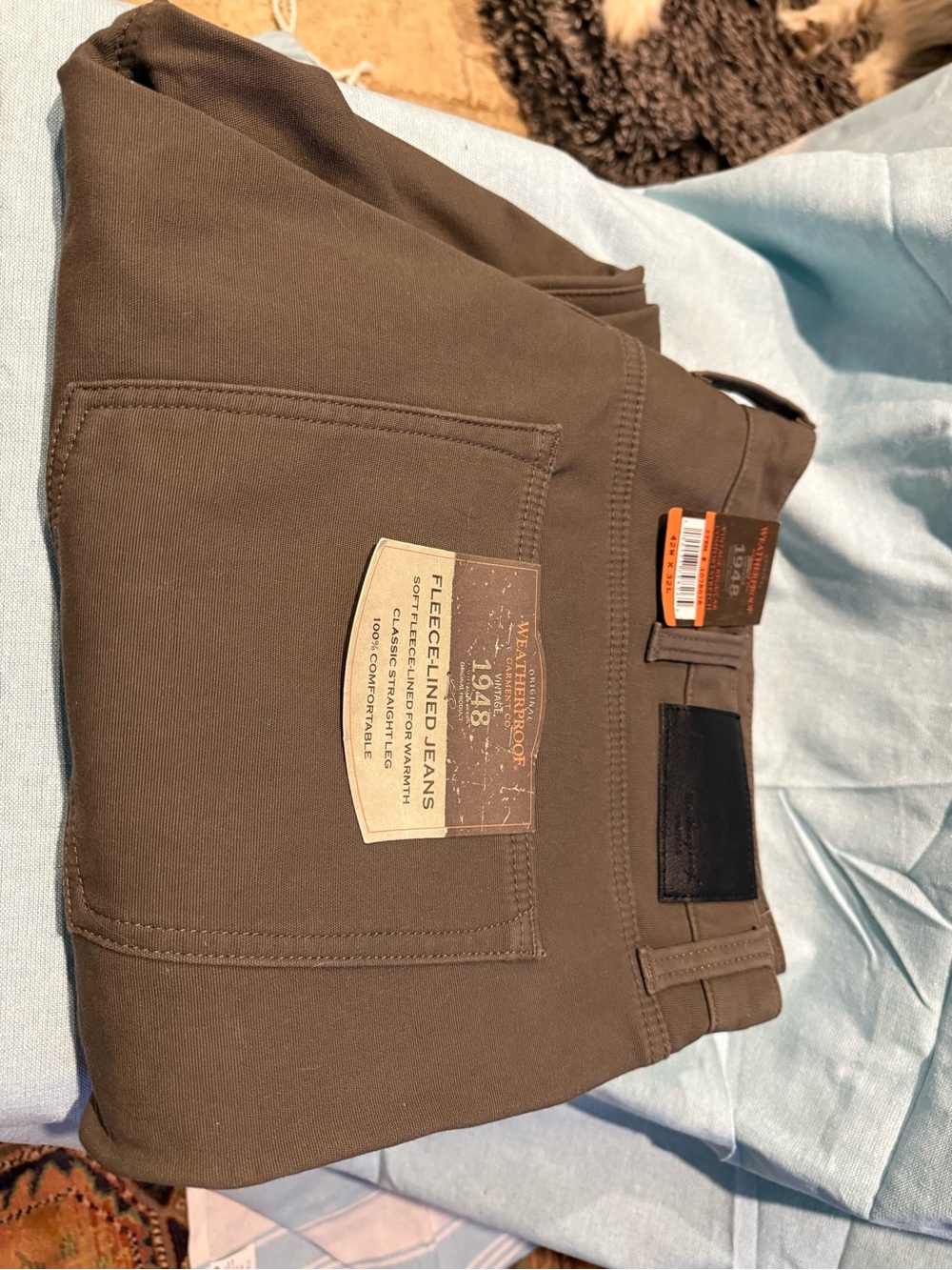 WeatherprooF Brown Work Pants with fleeced lining
